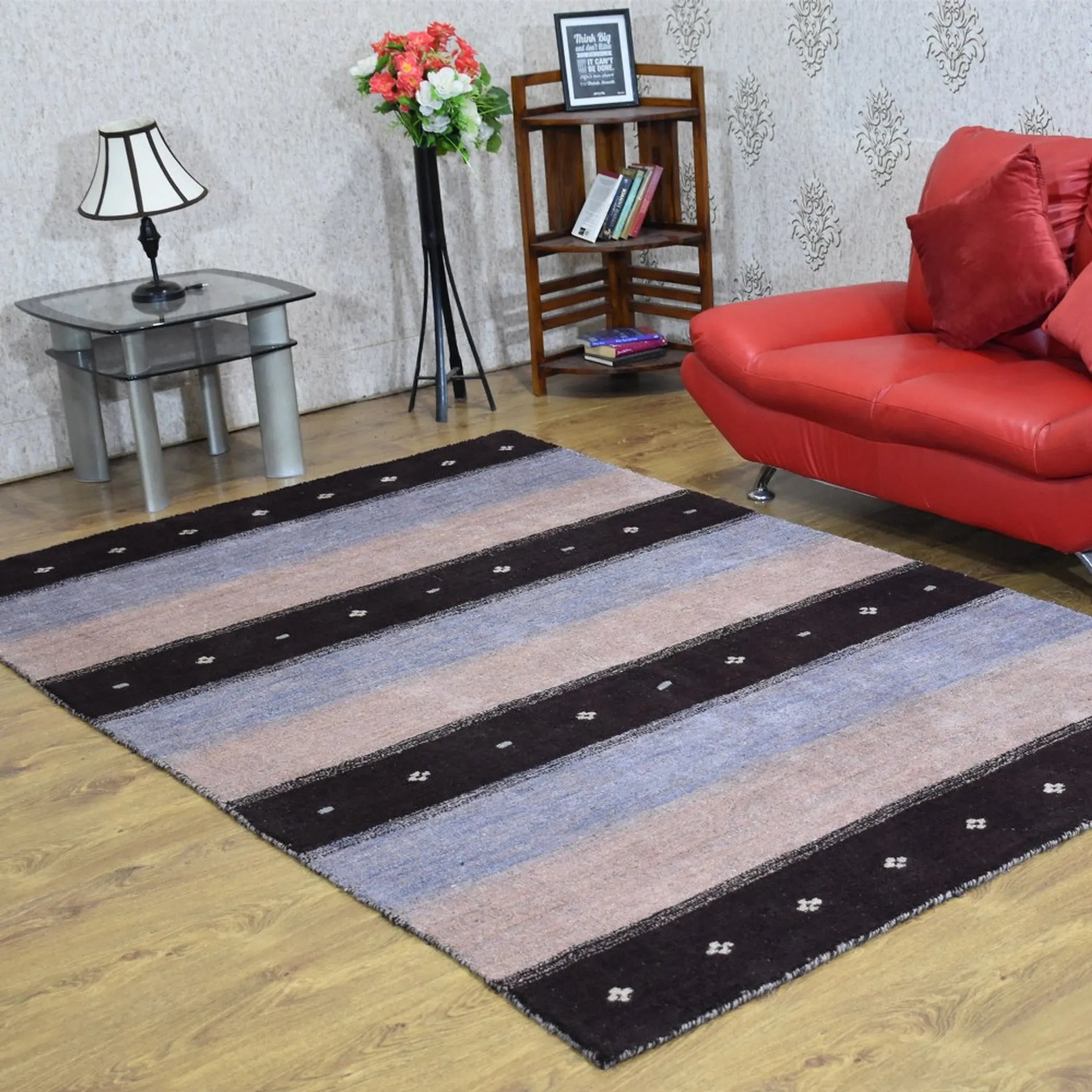 Rugsotic Carpets Hand Knotted Loom Silk Mix Area Rug Contemporary