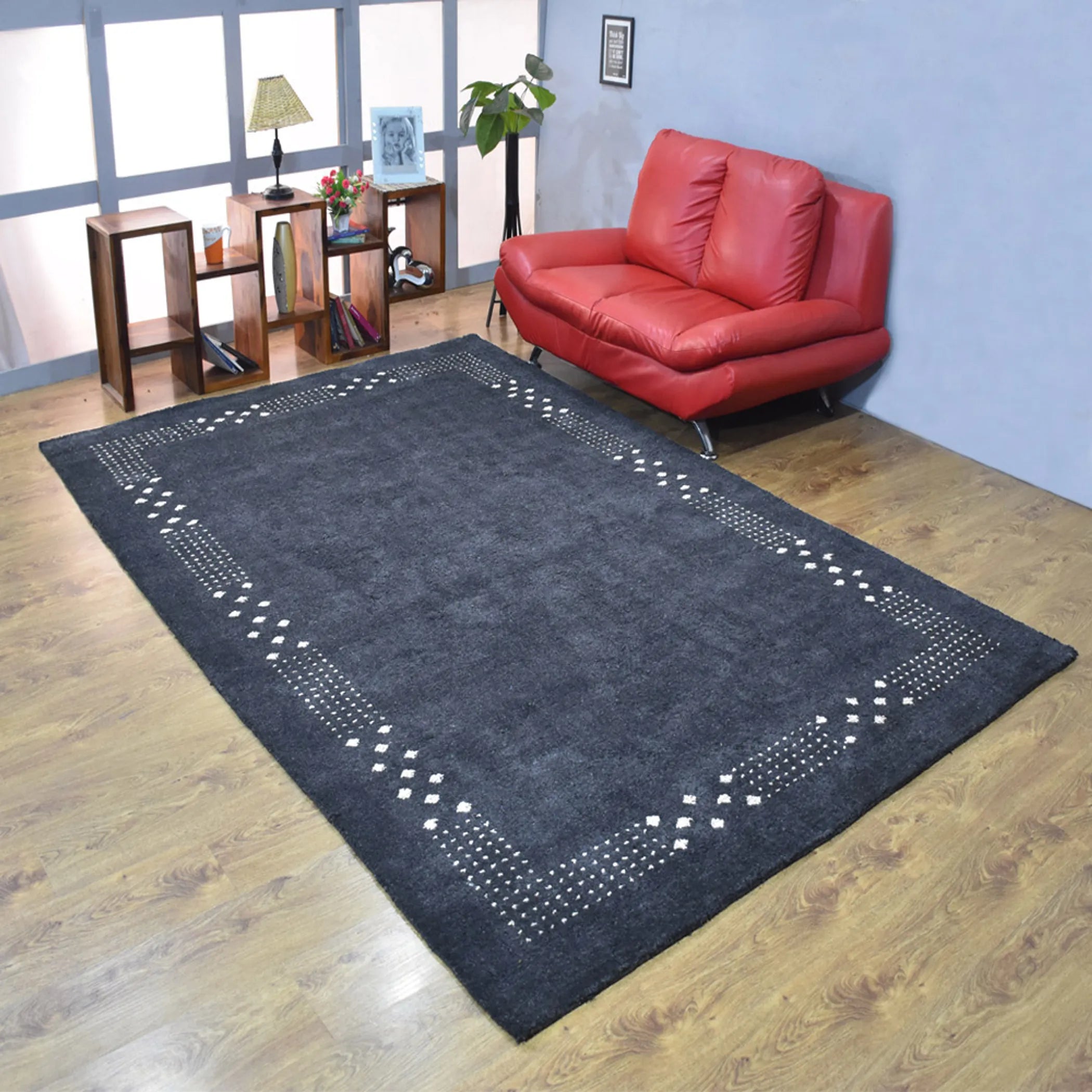 Rugsotic Carpets Hand Knotted Loom Silk Mix Area Rug Contemporary