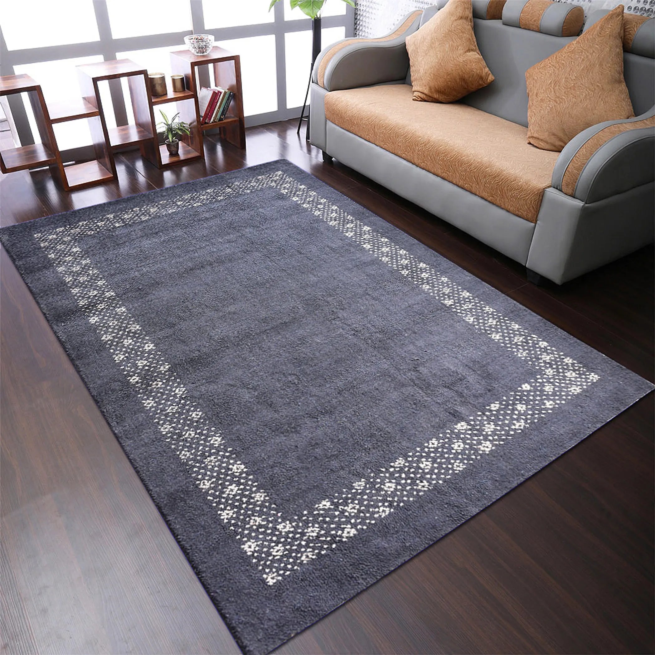 Rugsotic Carpets Hand Knotted Loom Silk Mix Area Rug Contemporary