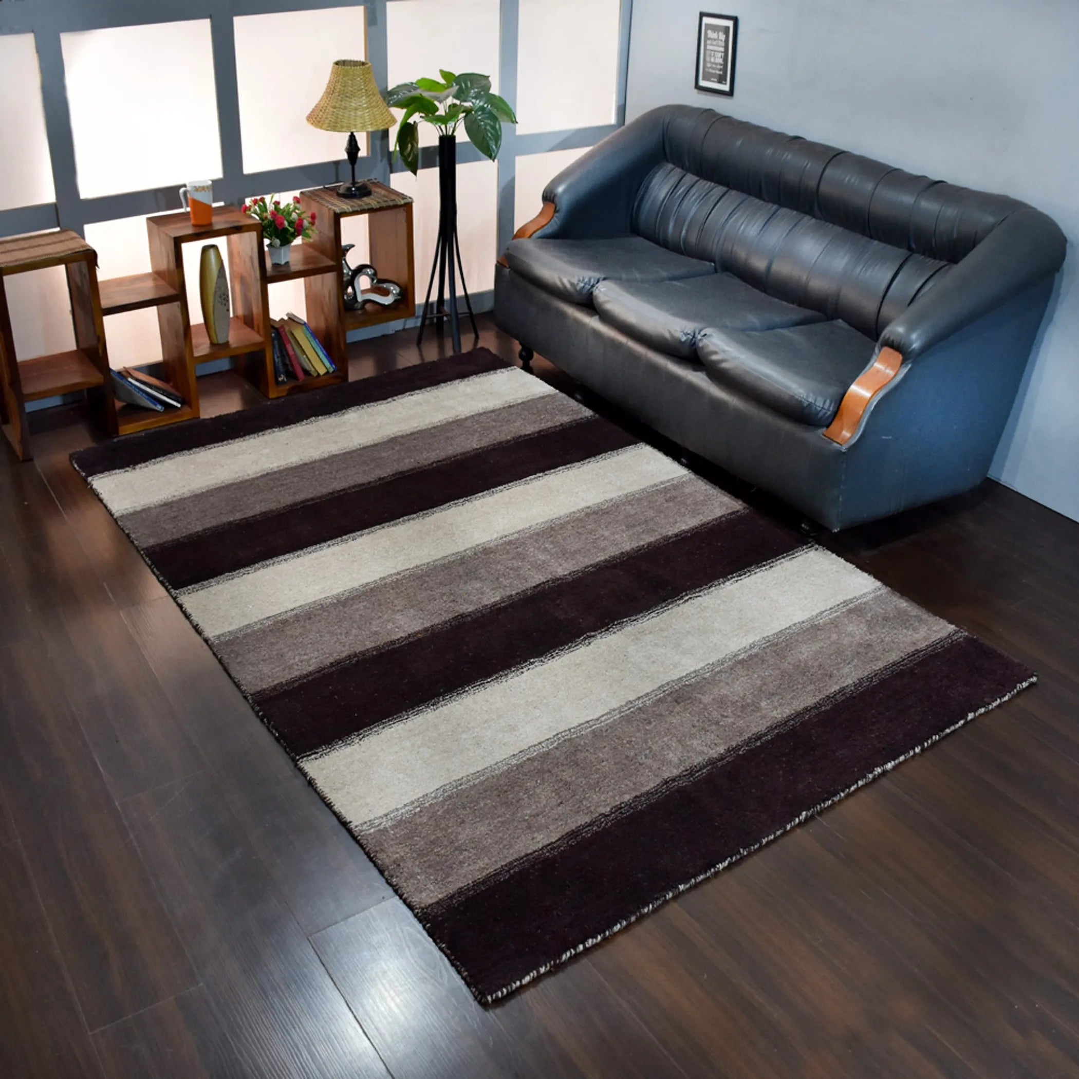 Rugsotic Carpets Hand Knotted Loom Silk Mix Area Rug Contemporary