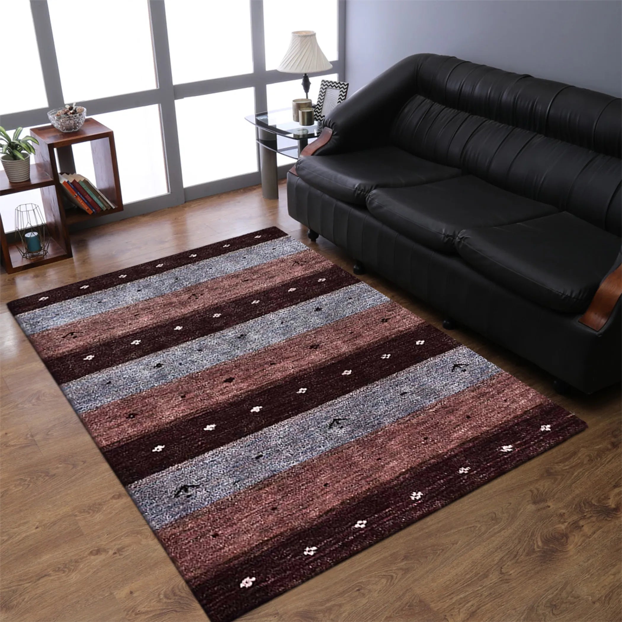 Rugsotic Carpets Hand Knotted Loom Silk Mix Area Rug Contemporary