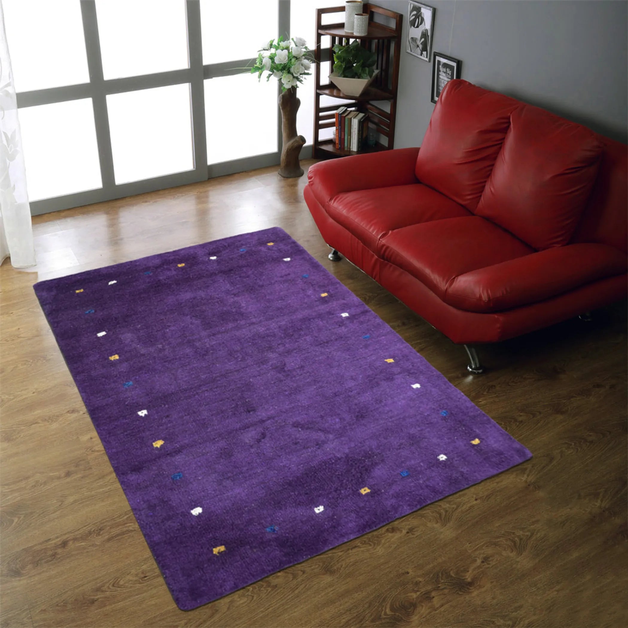 Rugsotic Carpets Hand Knotted Loom Silk Mix Area Rug Contemporary