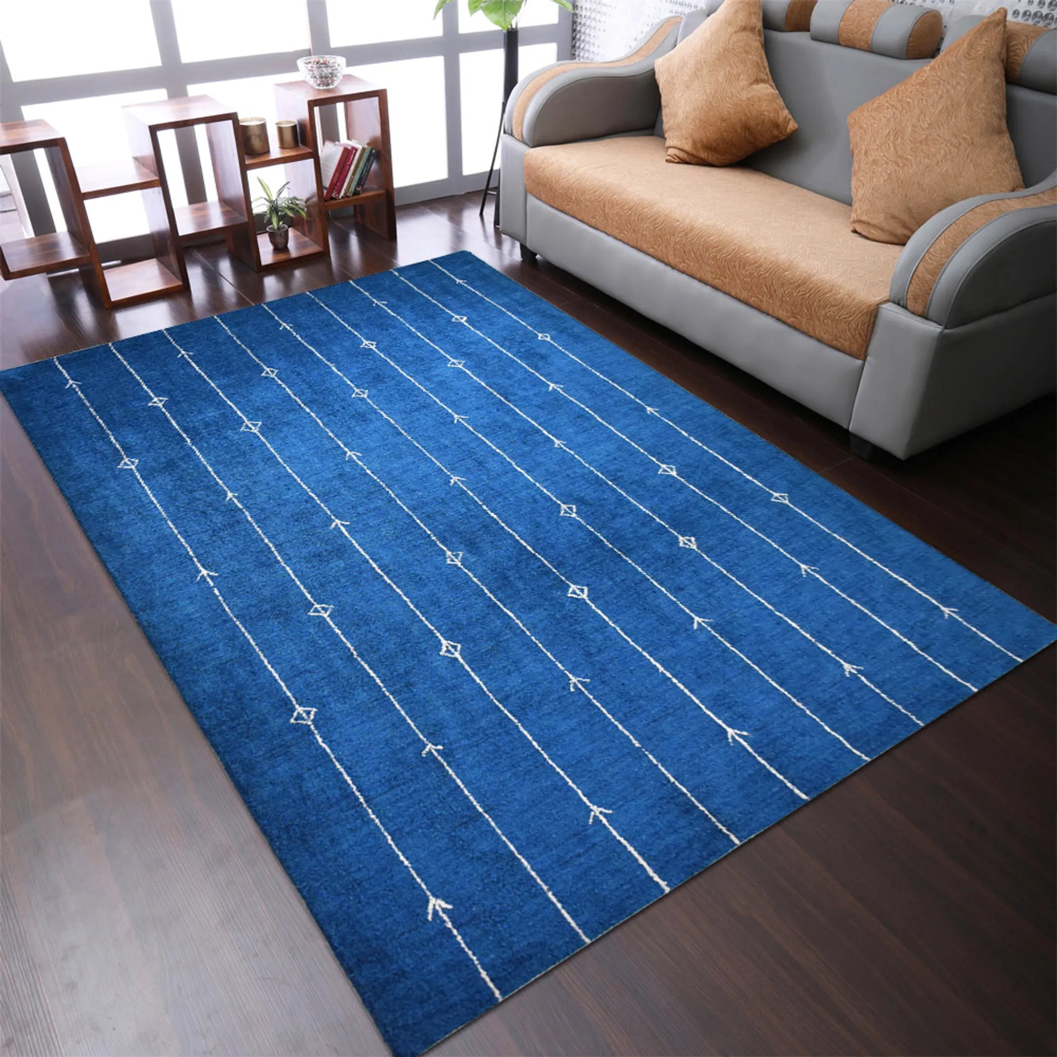 Rugsotic Carpets Hand Knotted Loom Silk Mix Area Rug Contemporary