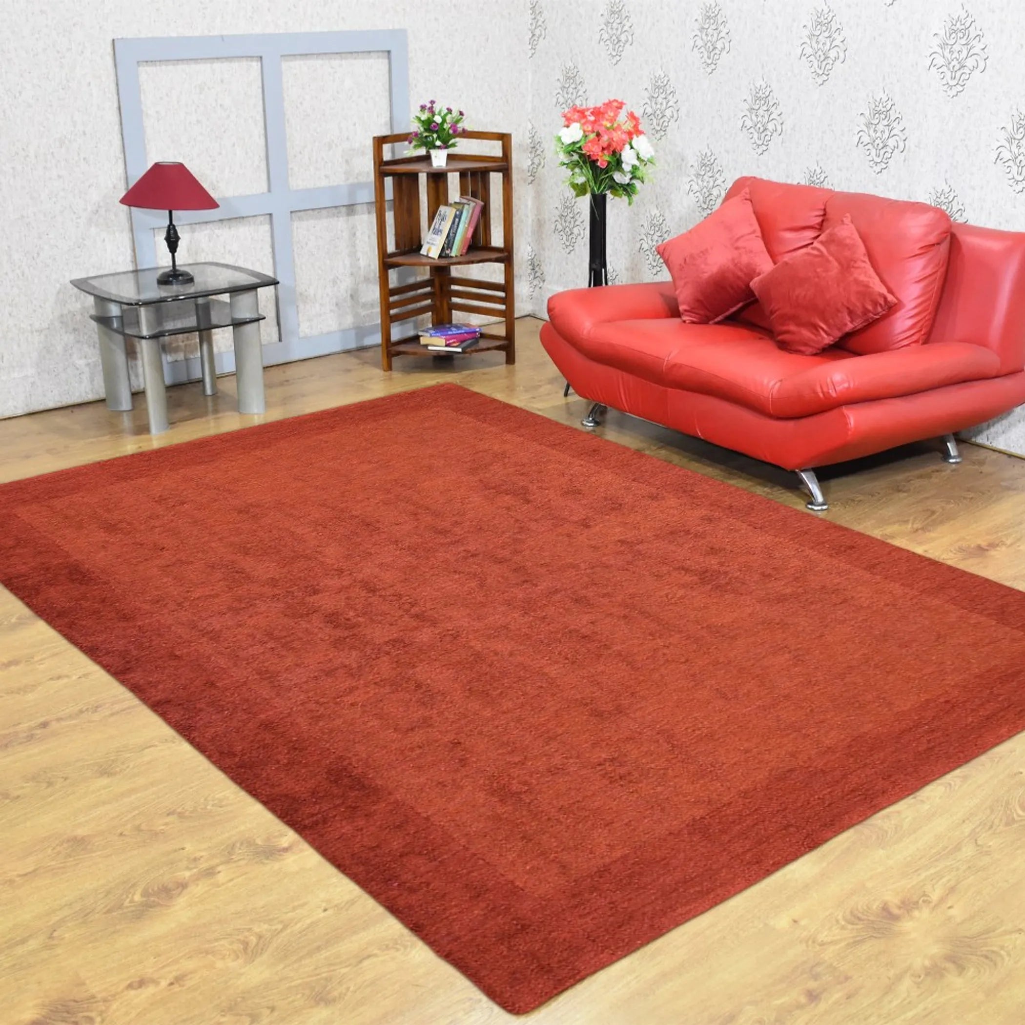 Rugsotic Carpets Hand Knotted Loom Silk Mix Area Rug Contemporary