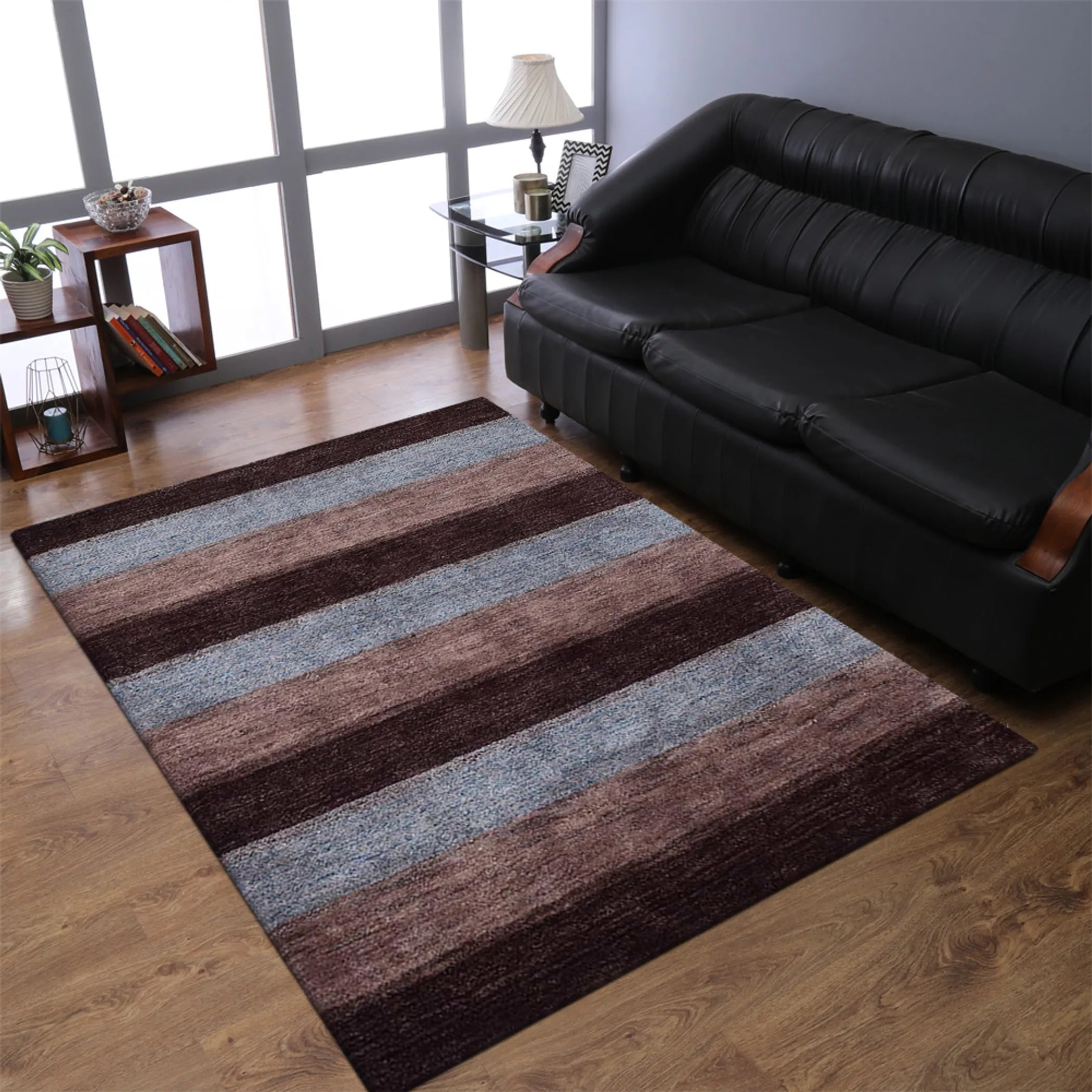 Rugsotic Carpets Hand Knotted Loom Silk Mix Area Rug Contemporary