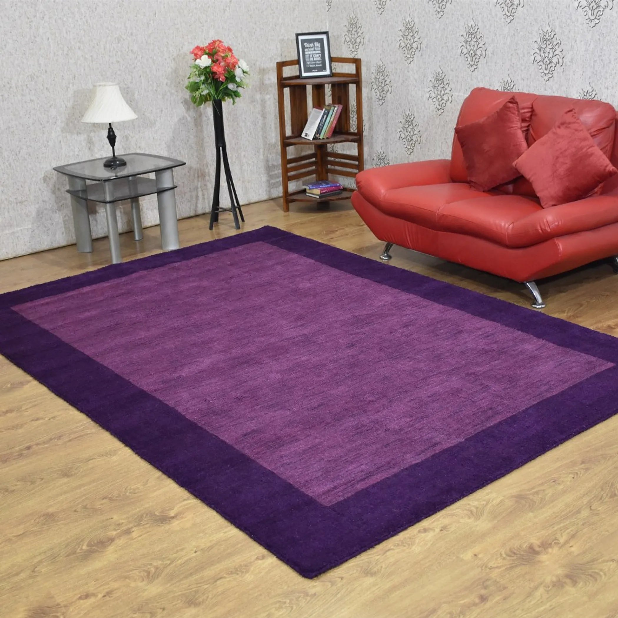 Rugsotic Carpets Hand Knotted Loom Silk Mix Area Rug Contemporary