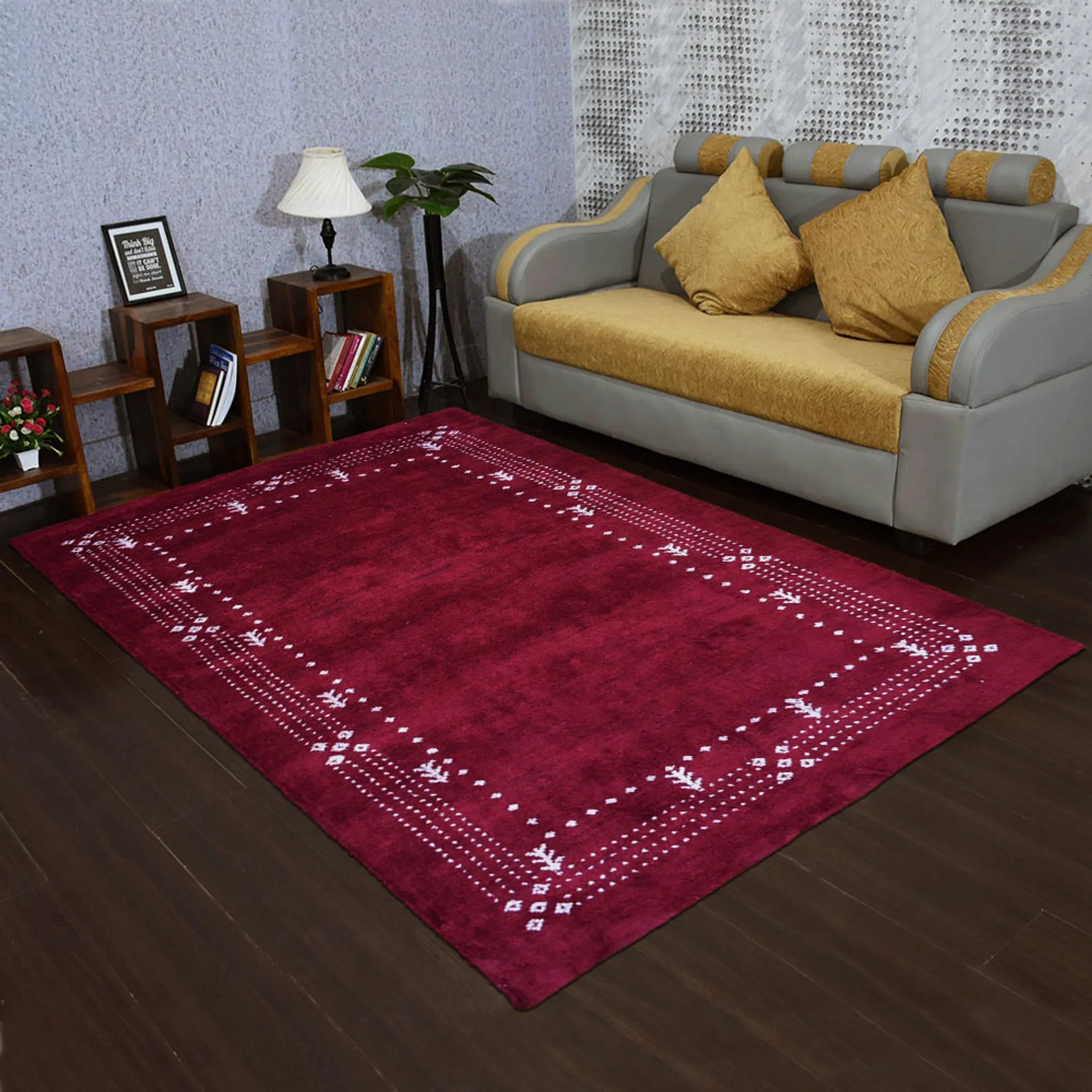 Rugsotic Carpets Hand Knotted Loom Silk Mix Area Rug Contemporary