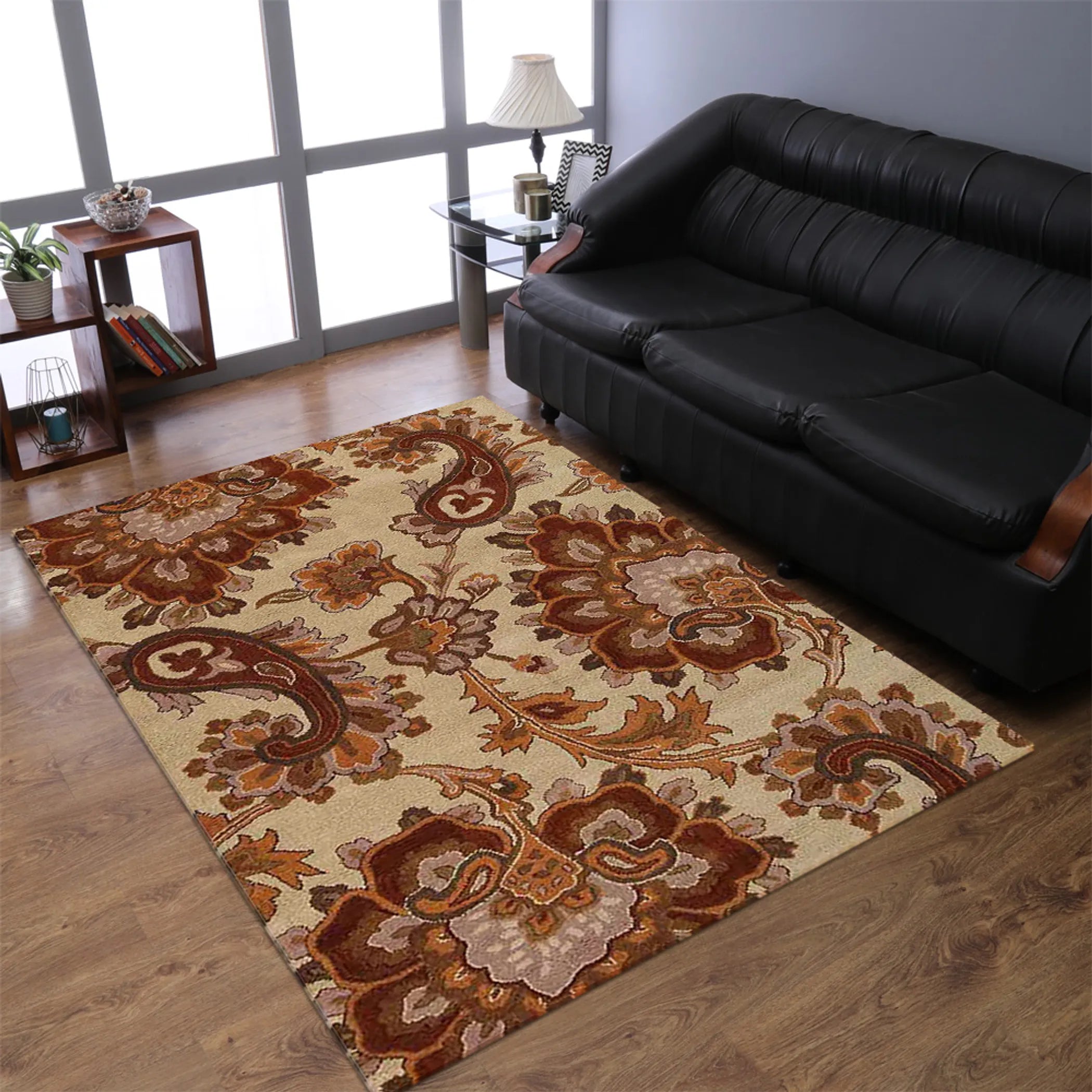 Rugsotic Carpets Hand Tufted Wool Area Rug Floral