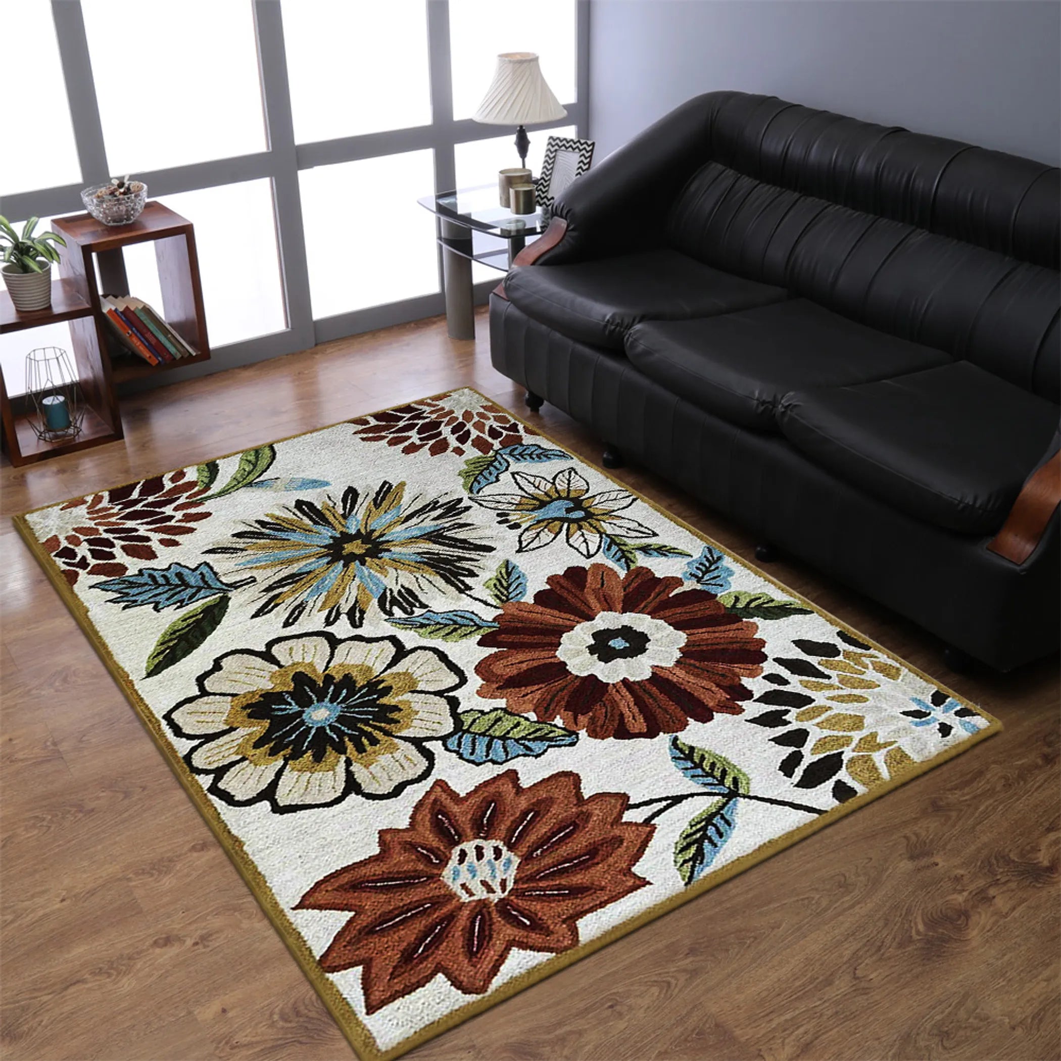 Rugsotic Carpets Hand Tufted Wool Area Rug Floral