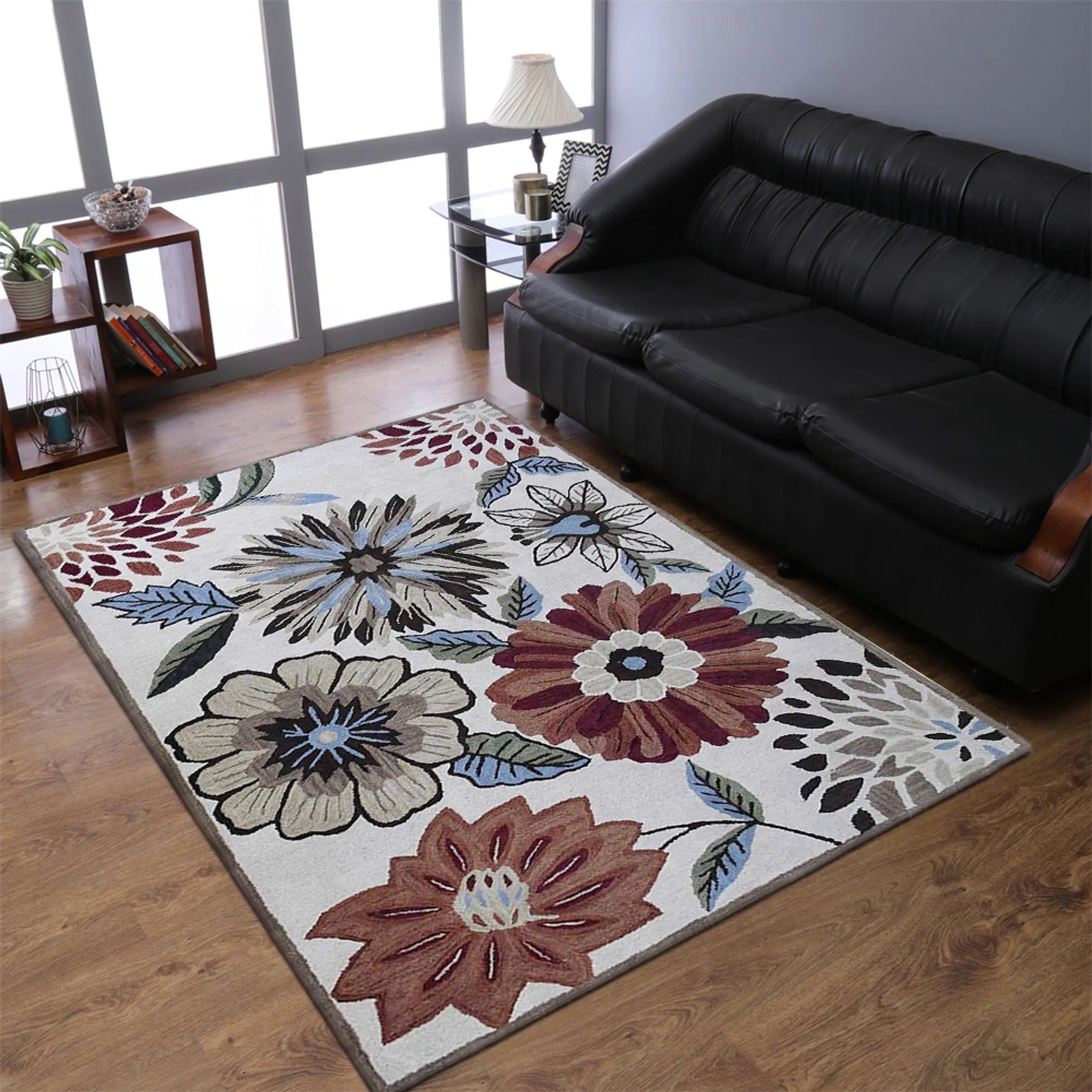 Rugsotic Carpets Hand Tufted Wool Area Rug Floral