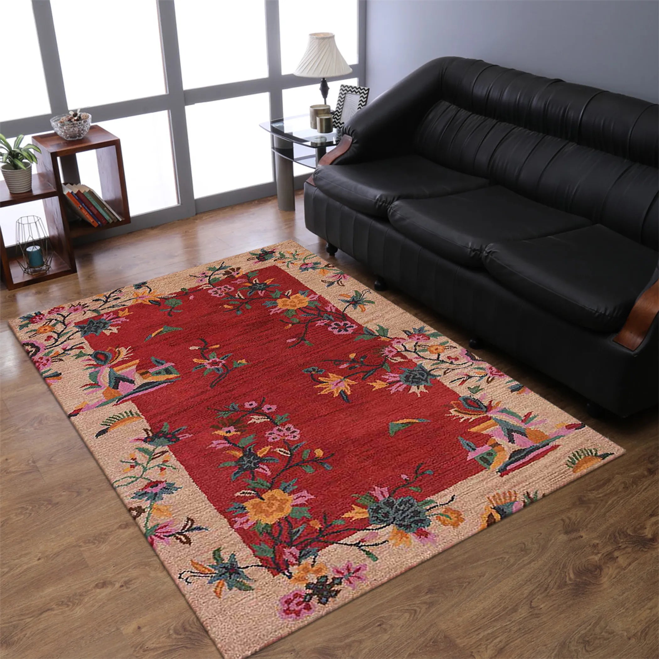 Rugsotic Carpets Hand Tufted Wool Area Rug Floral