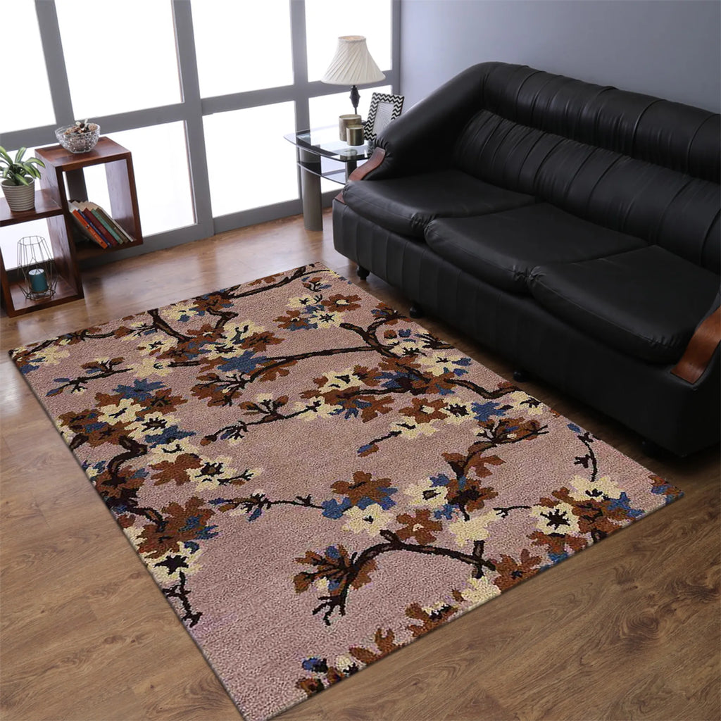 Rugsotic Carpets Hand Tufted Wool Area Rug Floral