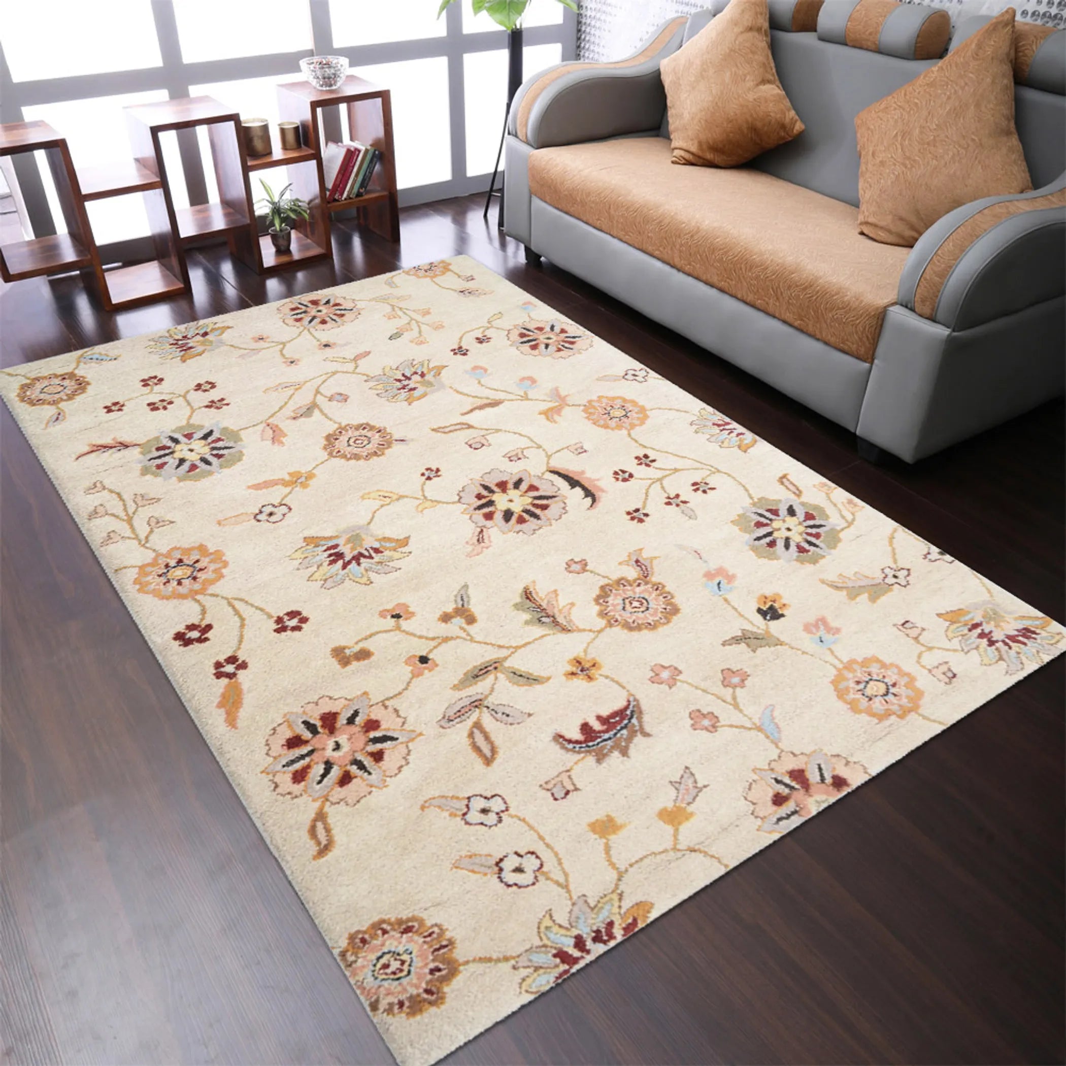 Rugsotic Carpets Hand Tufted Wool Area Rug Floral