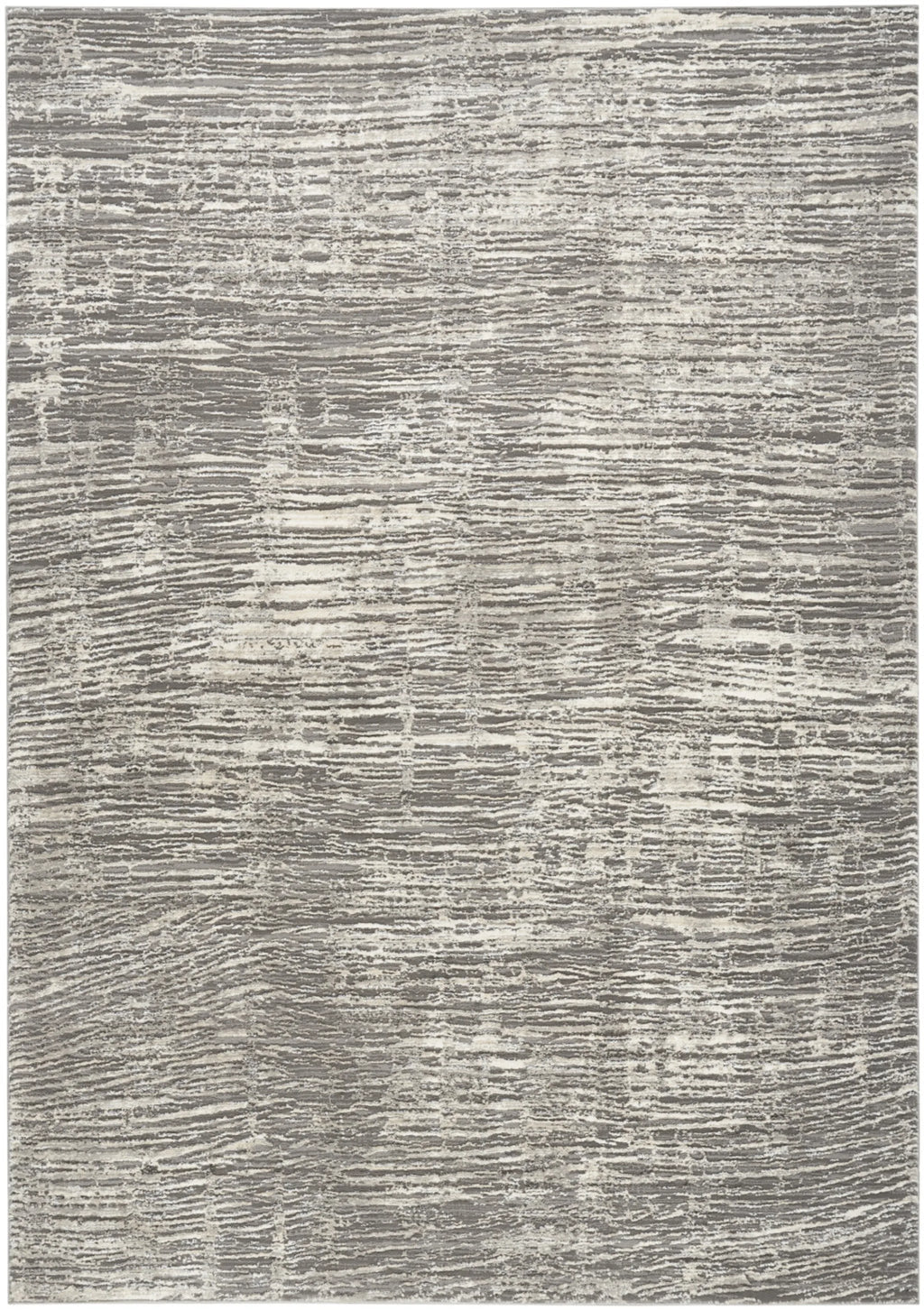 6' X 9' Ivory and Gray Abstract Non Skid Area Rug