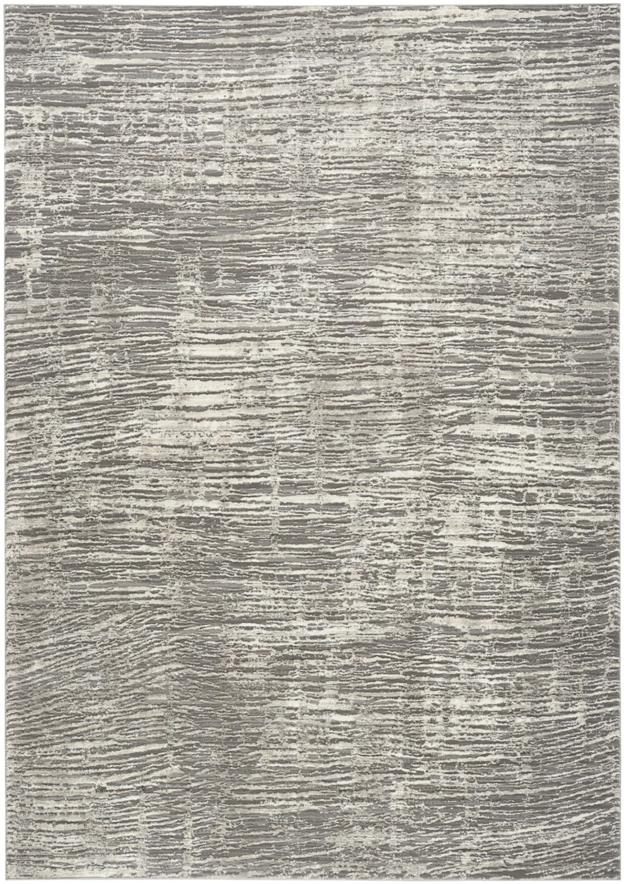6' X 9' Ivory and Gray Abstract Non Skid Area Rug