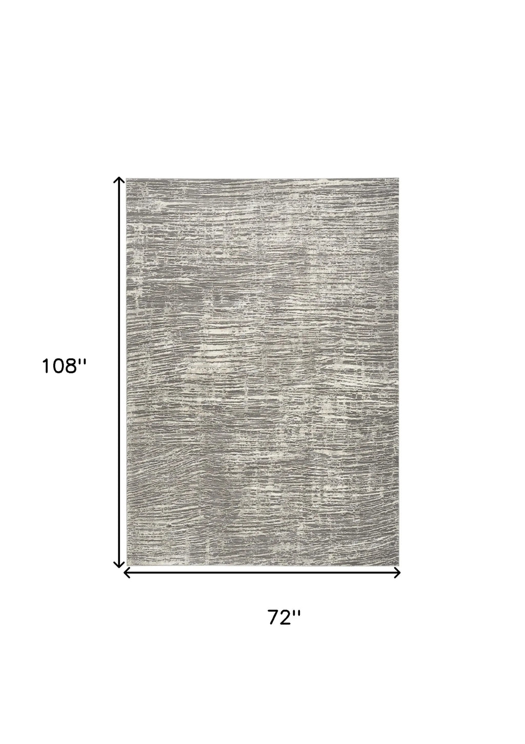 6' X 9' Ivory and Gray Abstract Non Skid Area Rug