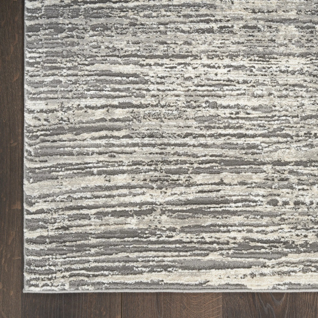 6' X 9' Ivory and Gray Abstract Non Skid Area Rug