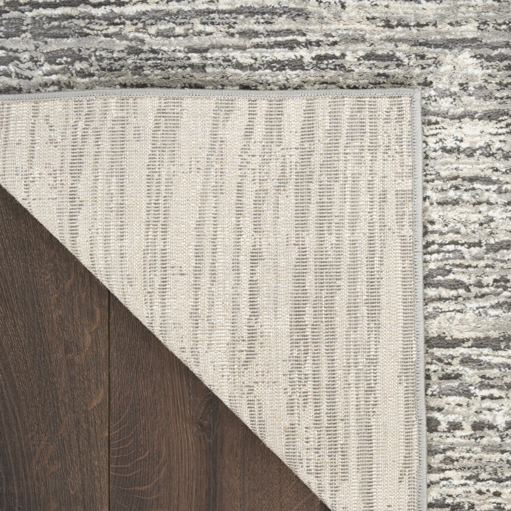 6' X 9' Ivory and Gray Abstract Non Skid Area Rug