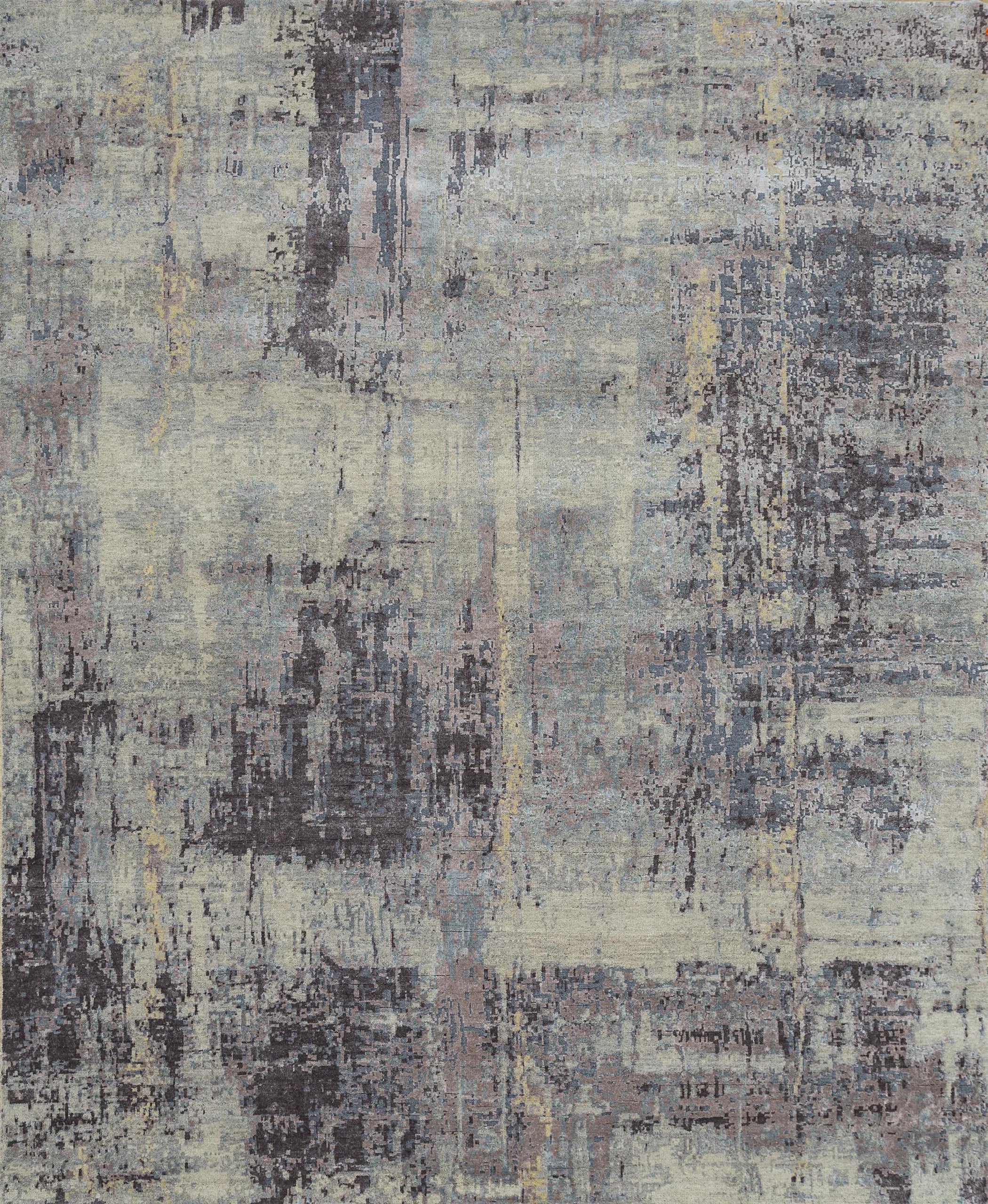 8' X 10' Purple Abstract Hand Knotted Area Rug